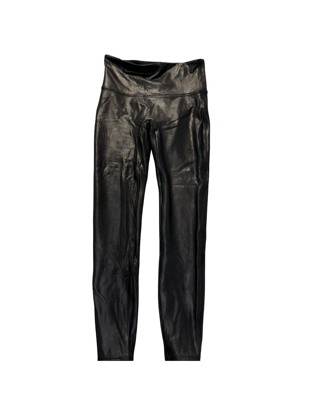 Spanx Shiny Black Leggings Size L